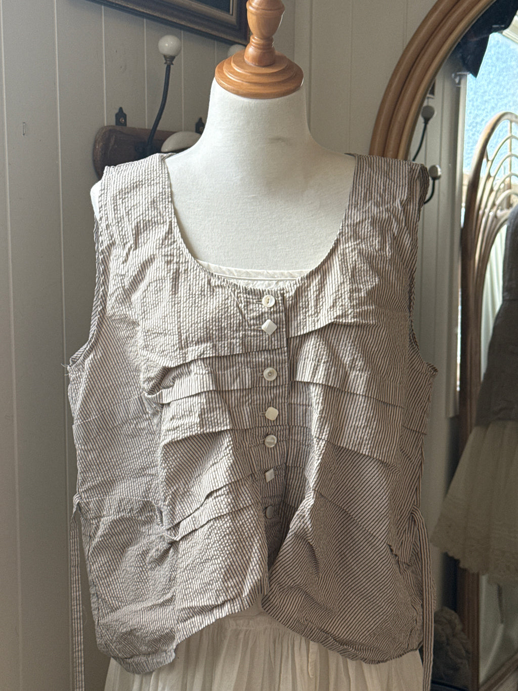 Krista Larson smashed cami striped cotton O/S