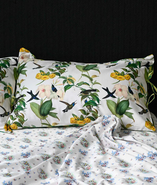 Lazybones pillowcase set hummingbird organic cotton