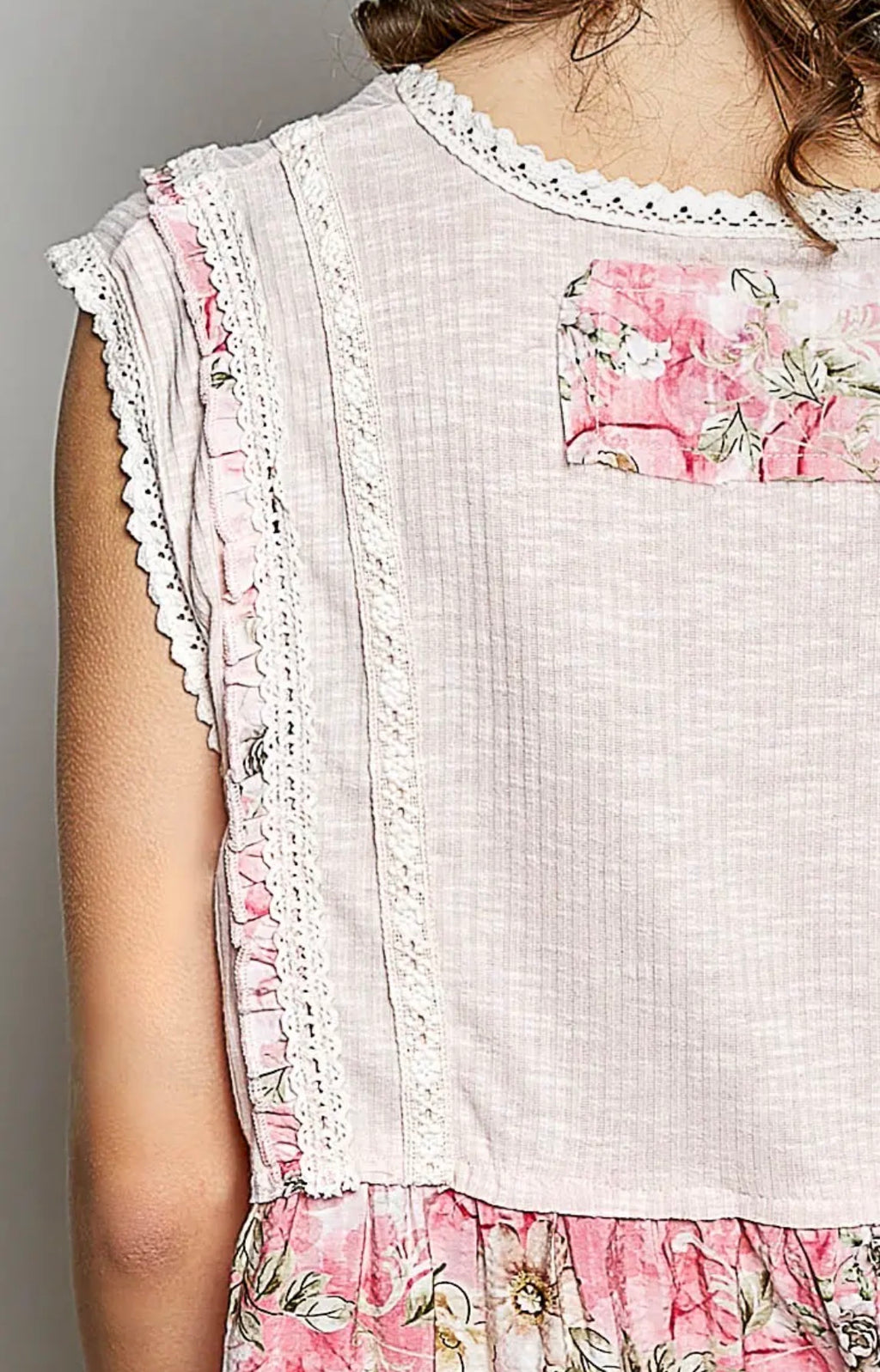 Ruth v neck ruffle ribbed top