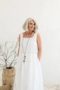 Megbydesign Fitzroy dress white midi cotton poplin
