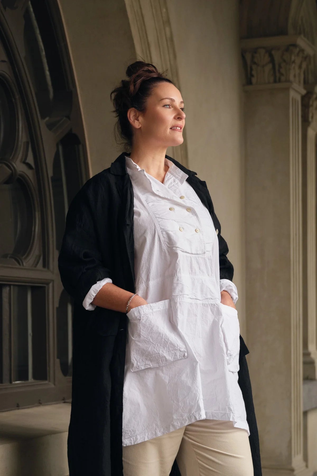 Meg by design 
Ratatouille Shirt - Cotton Poplin - white