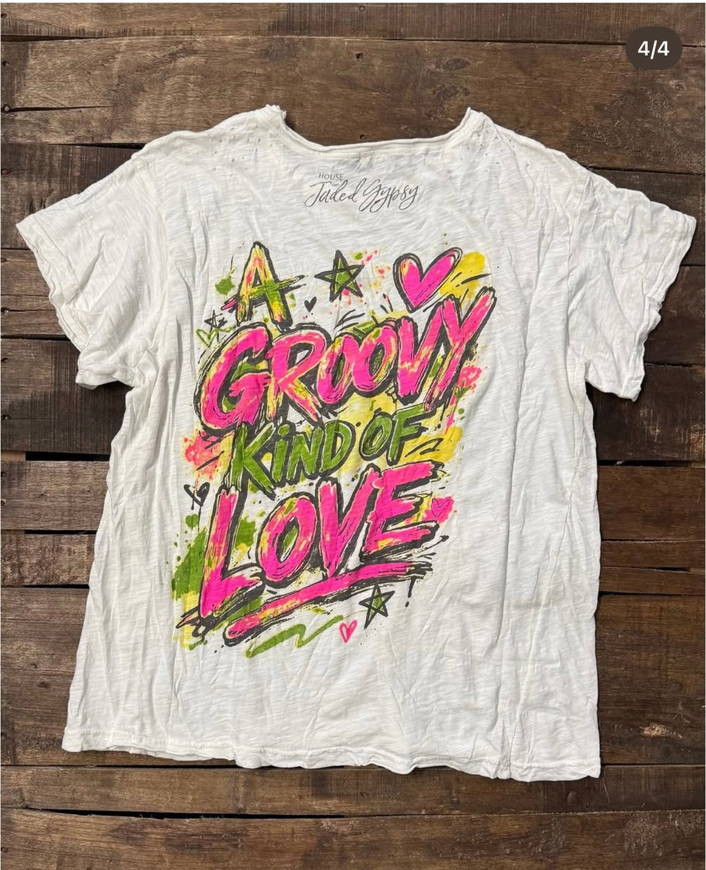 Pre order Jaded gypsy worn and weathered tee groovy kind of love