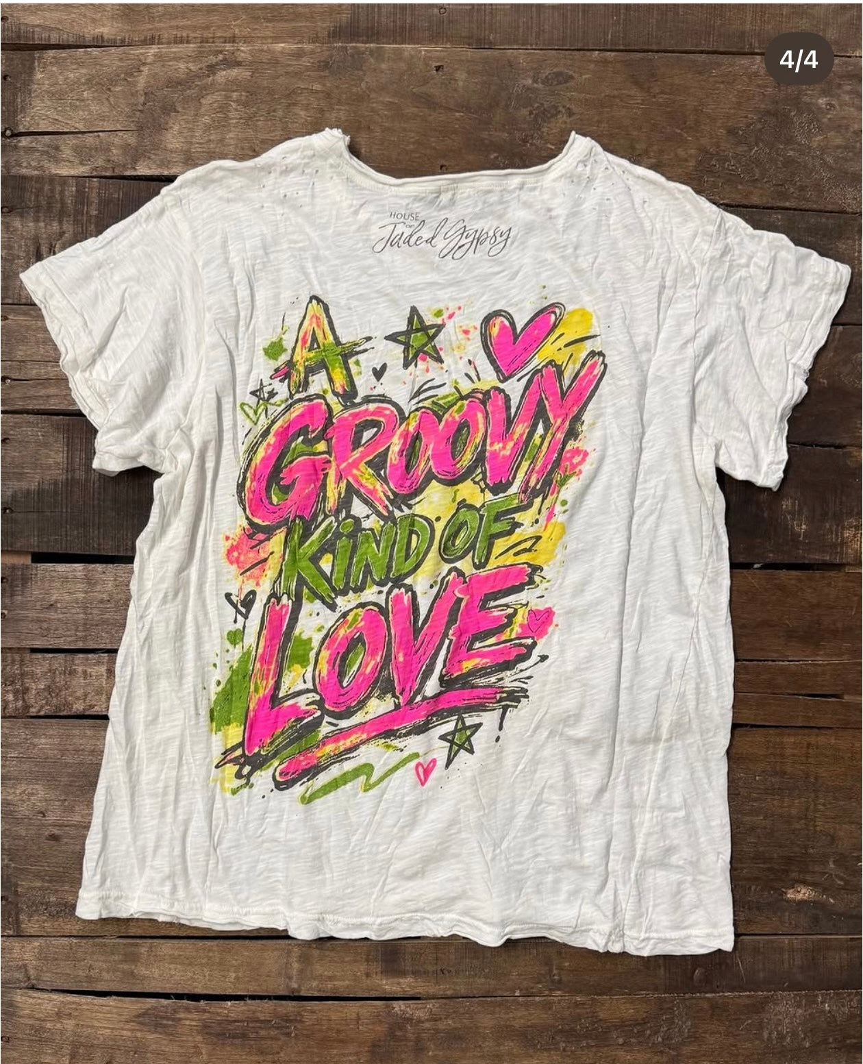 Pre order Jaded gypsy worn and weathered tee groovy kind of love