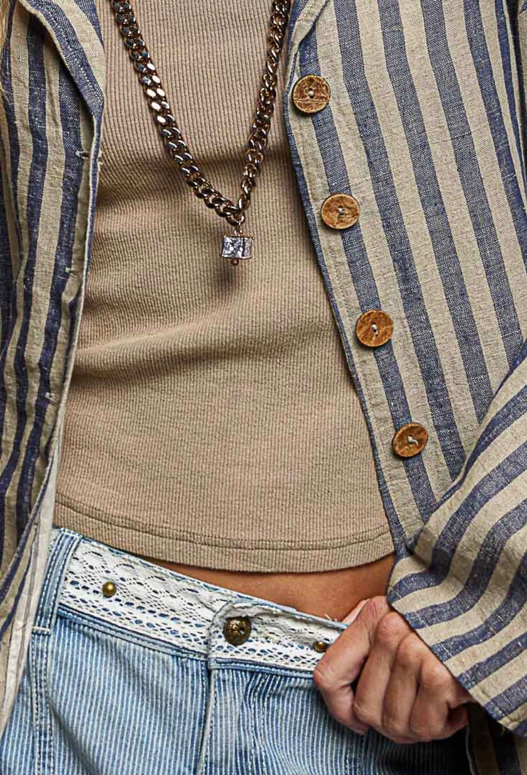 Winnie blue stripe coat