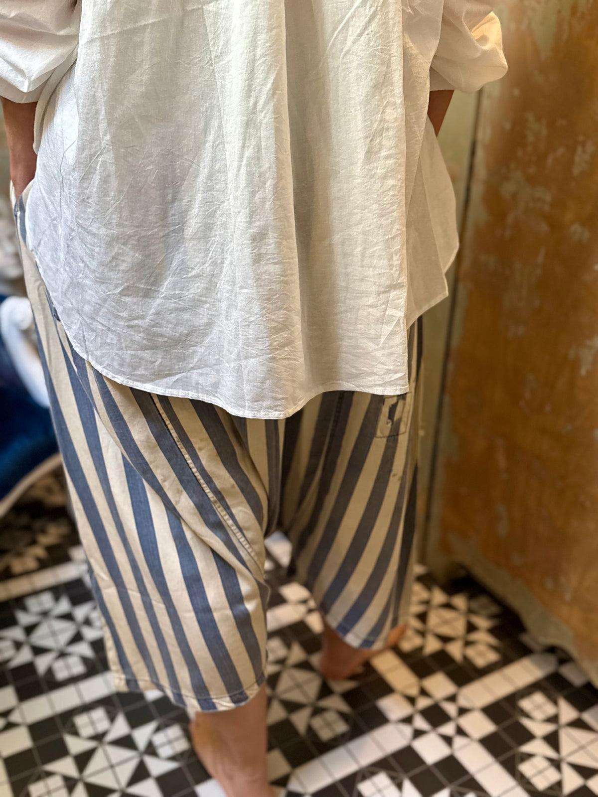Earth song harem chambrey stripe pants jaded gypsy