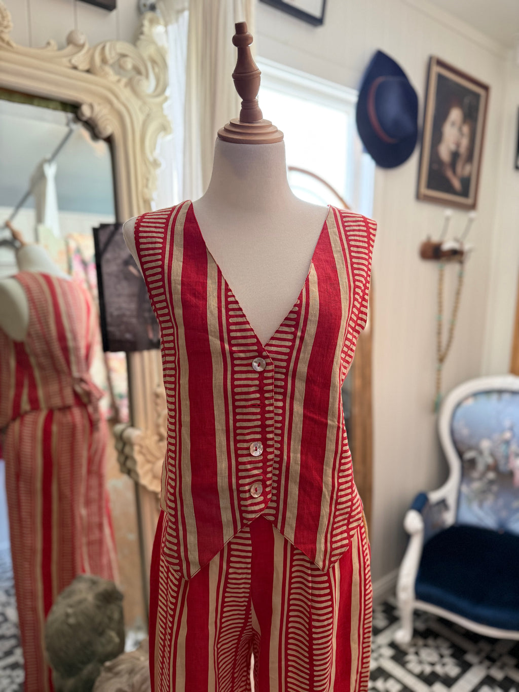 Ladli red striped vest SALE