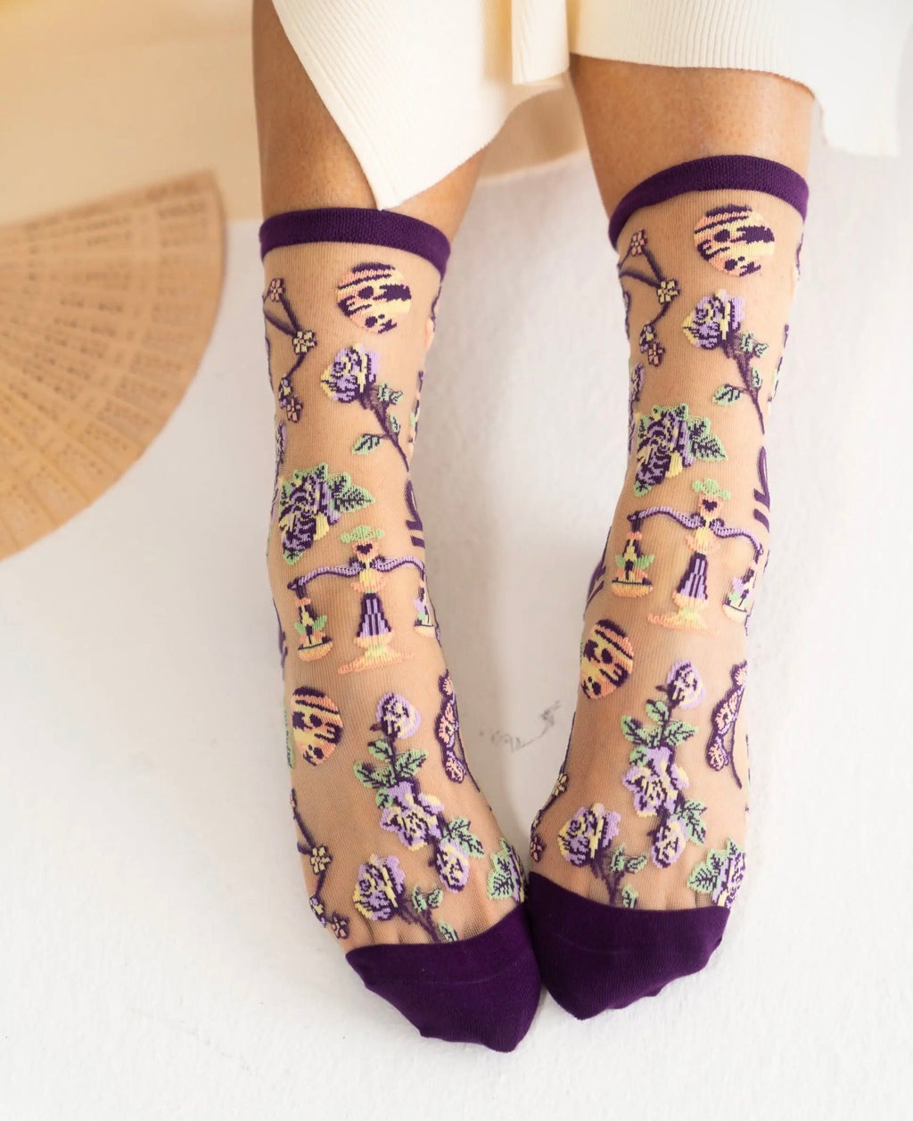 Libra zodiac sheer crew socks