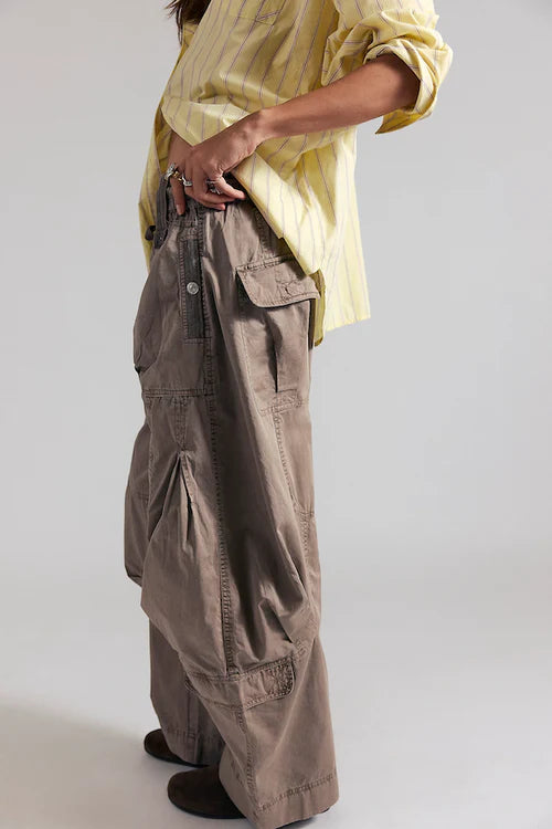 Free people onset parachute pants dusted cocoa