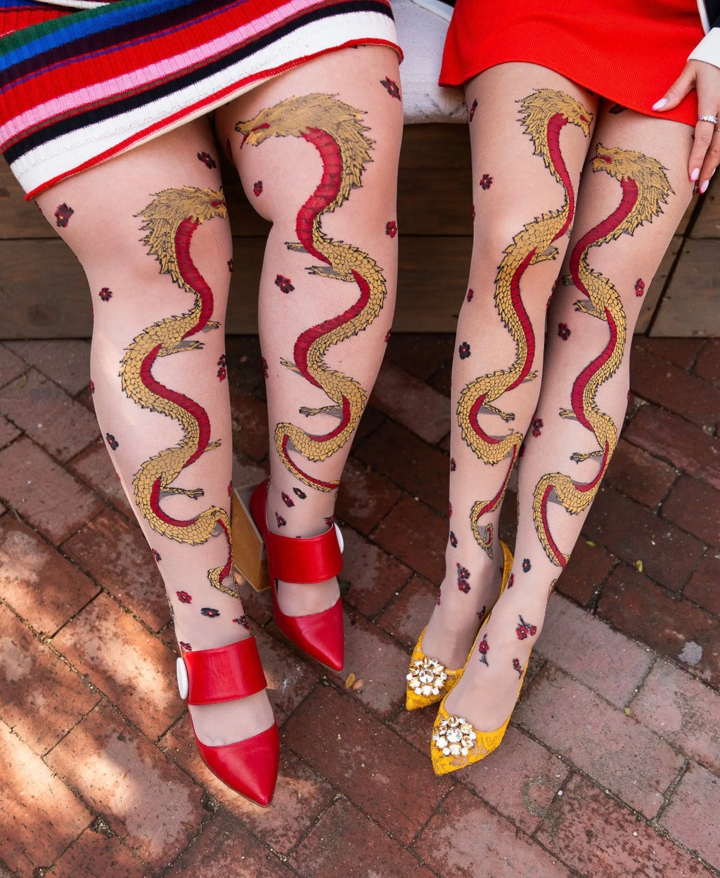 Year of the dragon sheer tights