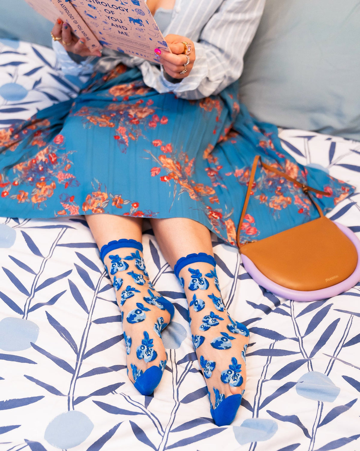 Blueberry Ruffle Sheer Crew Sock - Stay Wild Collective