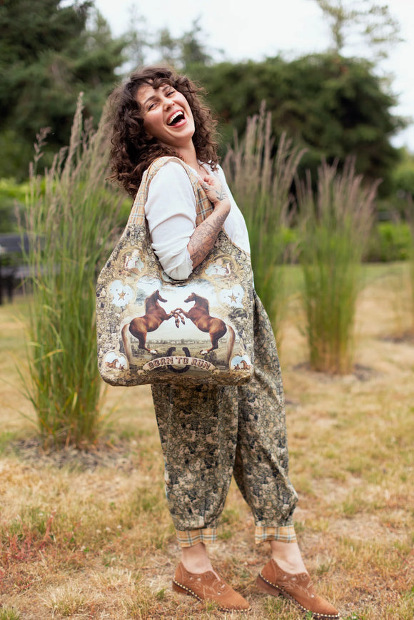 Market Of Stars Born To Run Linen Tote Bag