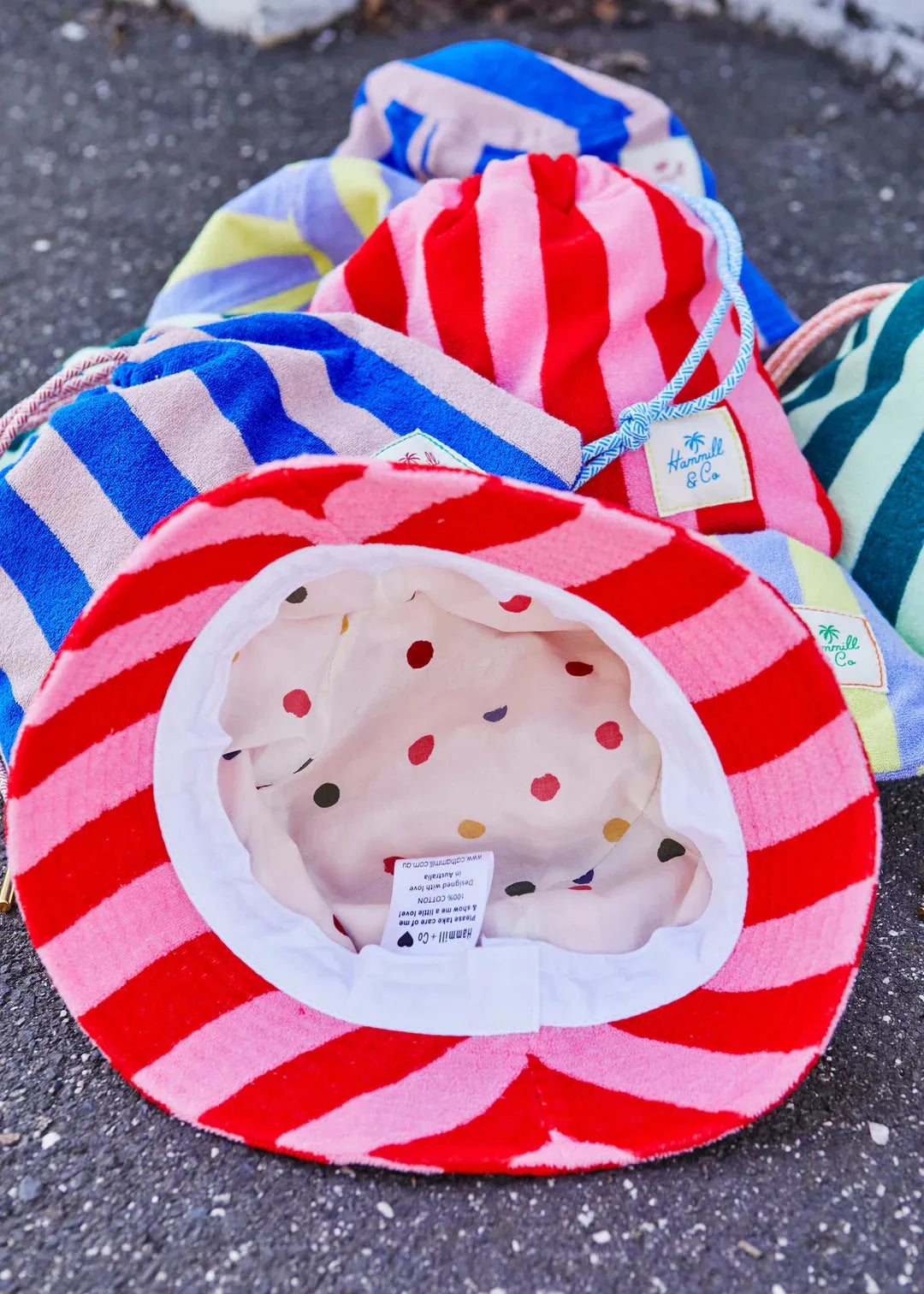 Bucket hat hammil and co green stripe - Stay Wild Collective  