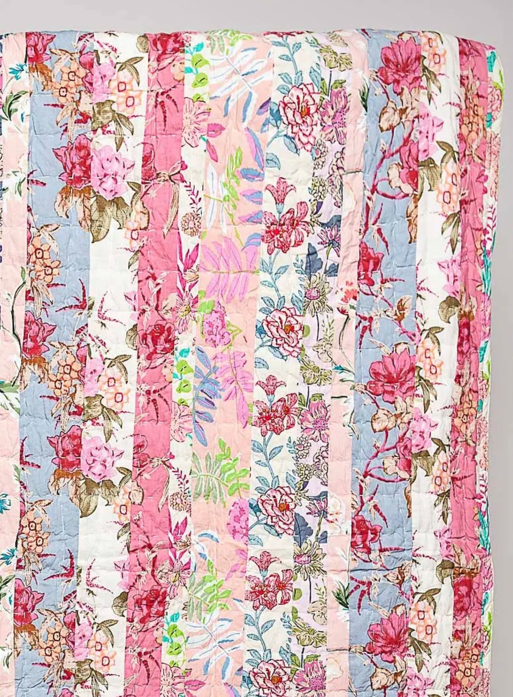 Laura floral patch work botanical print blanket