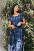 Montaigne Amélie Linen Skirt Blue Check O/S