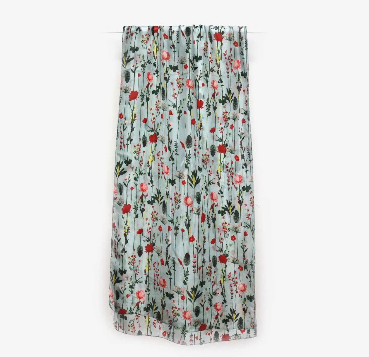 Floral print pure silk designer scarf