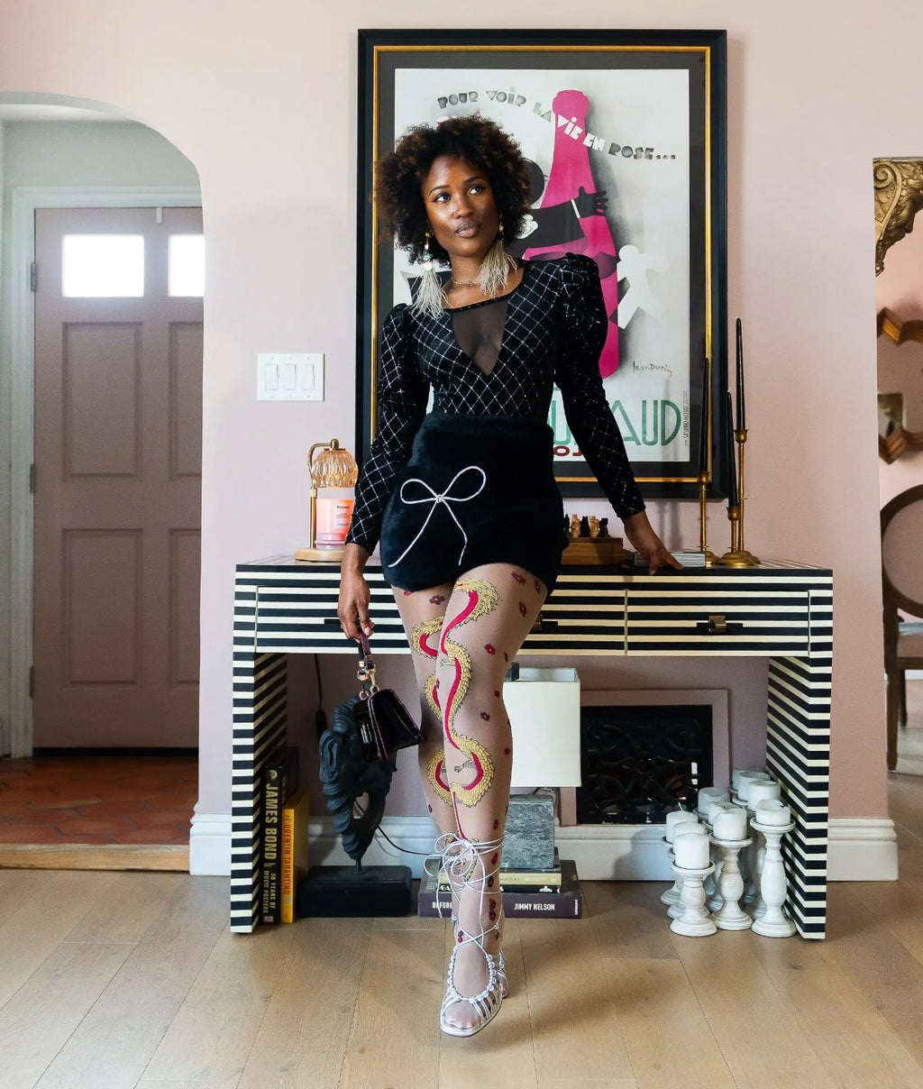 Year of the dragon sheer tights