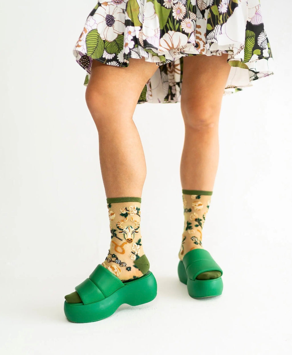 Taurus zodiac shimmer sheer socks