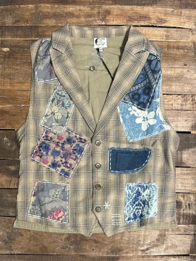 person wearing Canyon sky vest jaded gypsy - Stay Wild Collective  
