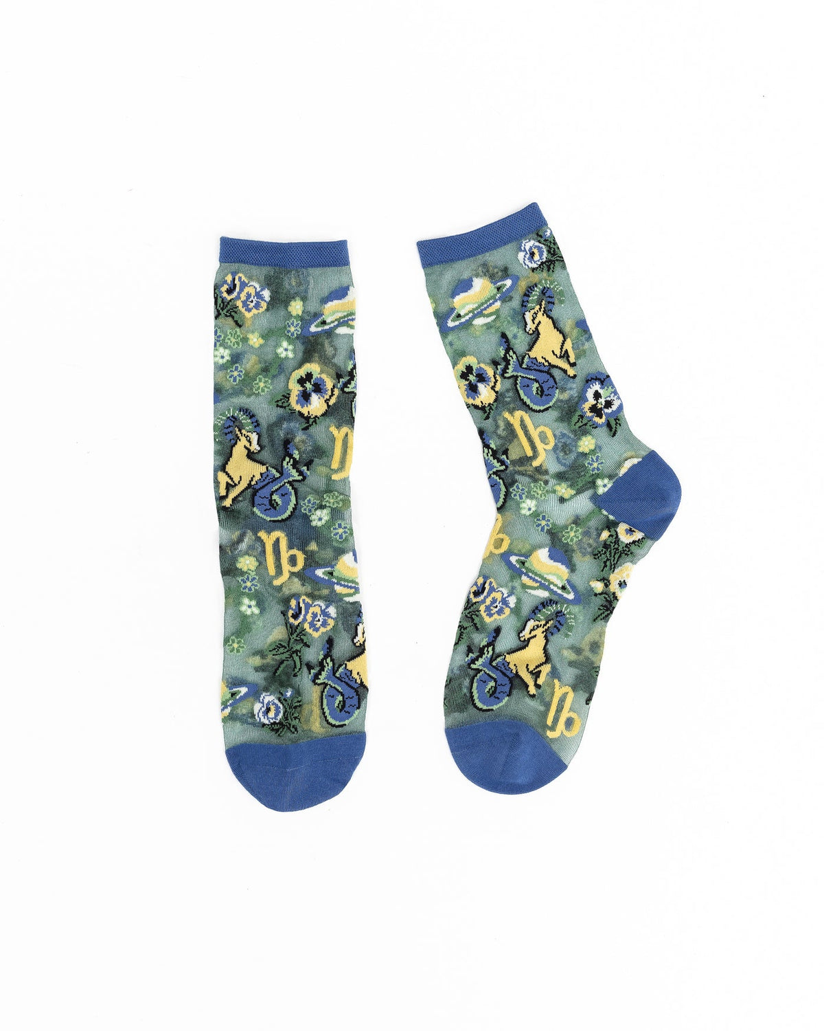 Capricorn Zodiac Shimmer Sheer Crew Sock - Stay Wild Collective