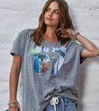 Cat hammil retro palm tee SALE grey - Stay Wild Collective  