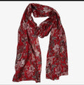   Crimson print heritage garden pure silk designer scarf - Stay Wild Collective  