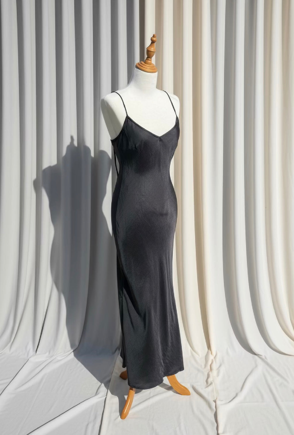Otomo Marilyn - Silk Satin slip long Black maxi