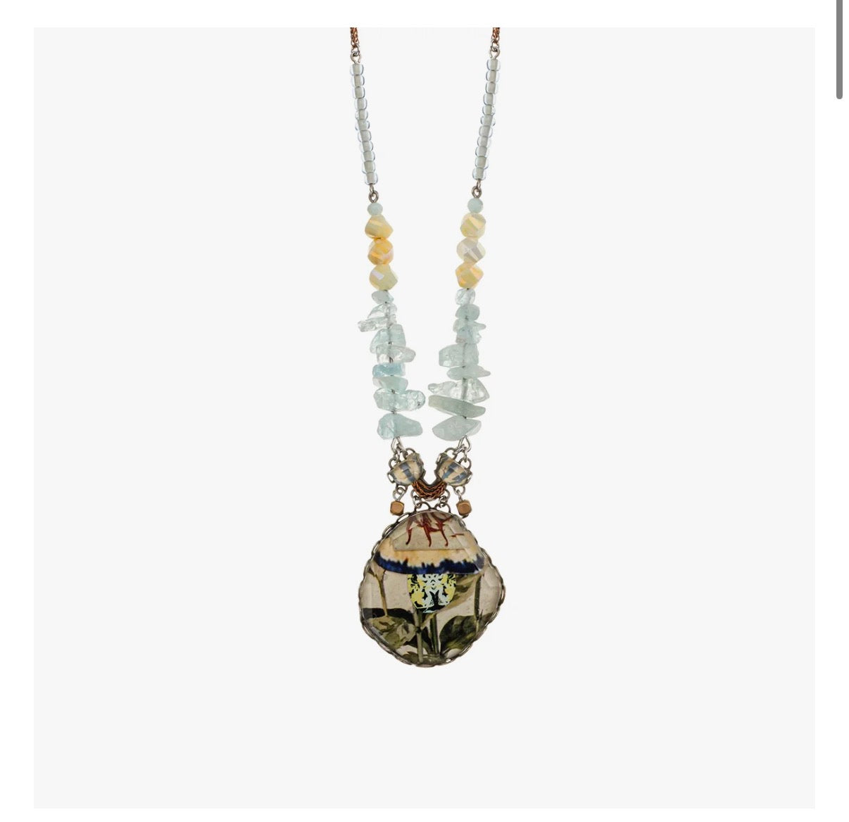 Ayala bar Neptune's Garden Set, Glass Long Necklace, Sea Plant R3642
