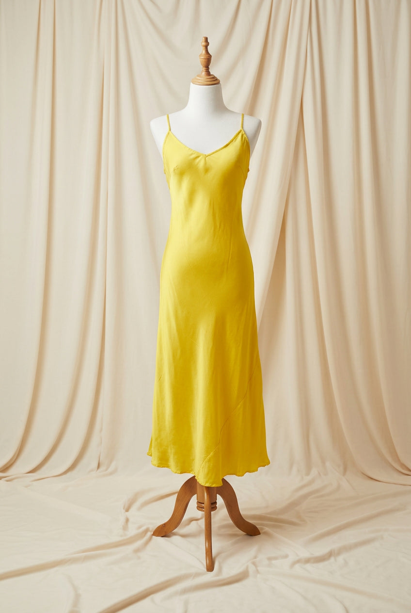 Otomo Marilyn Silk/linen slip long lemon