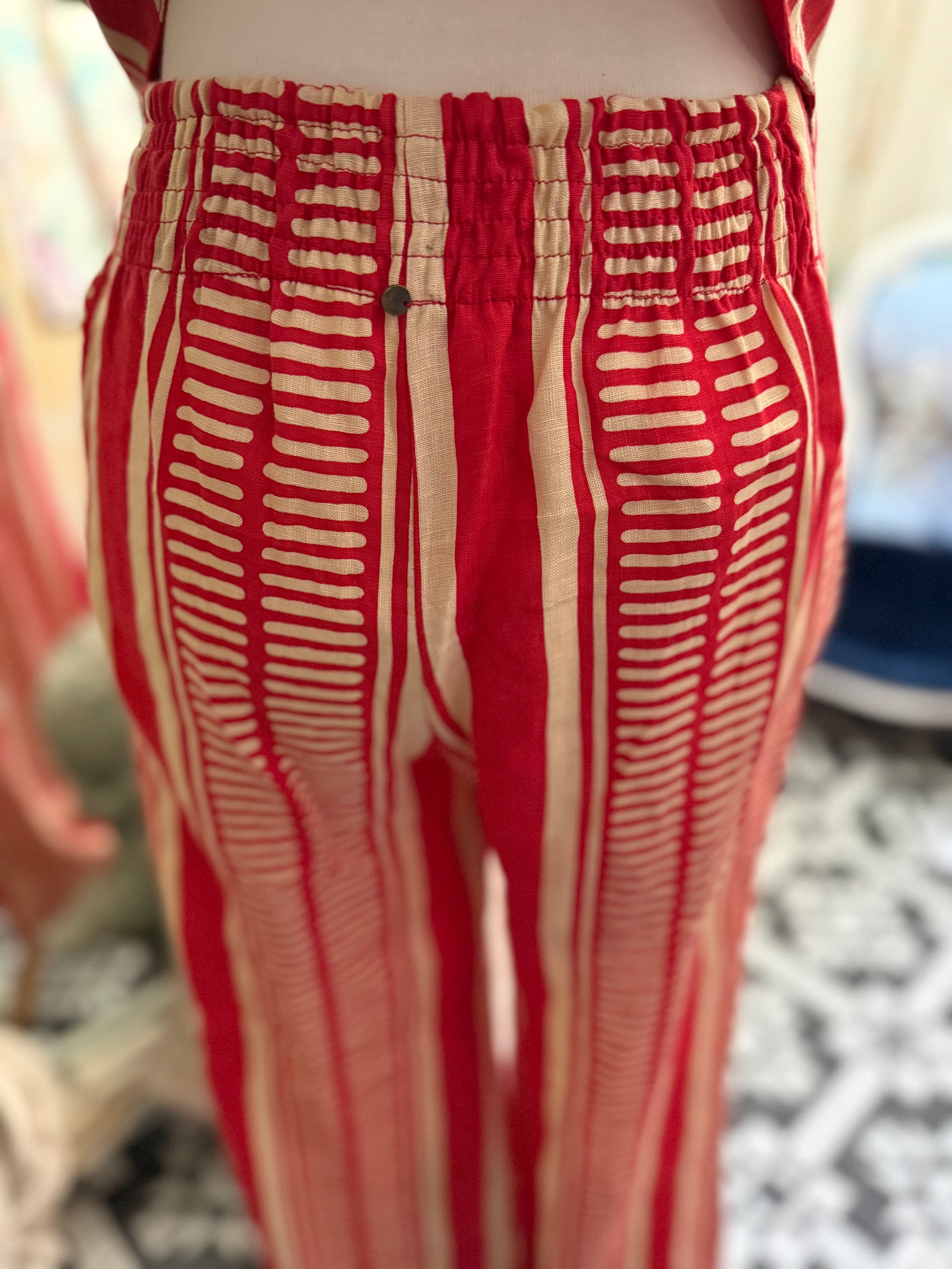 Ladli red striped pants SALE