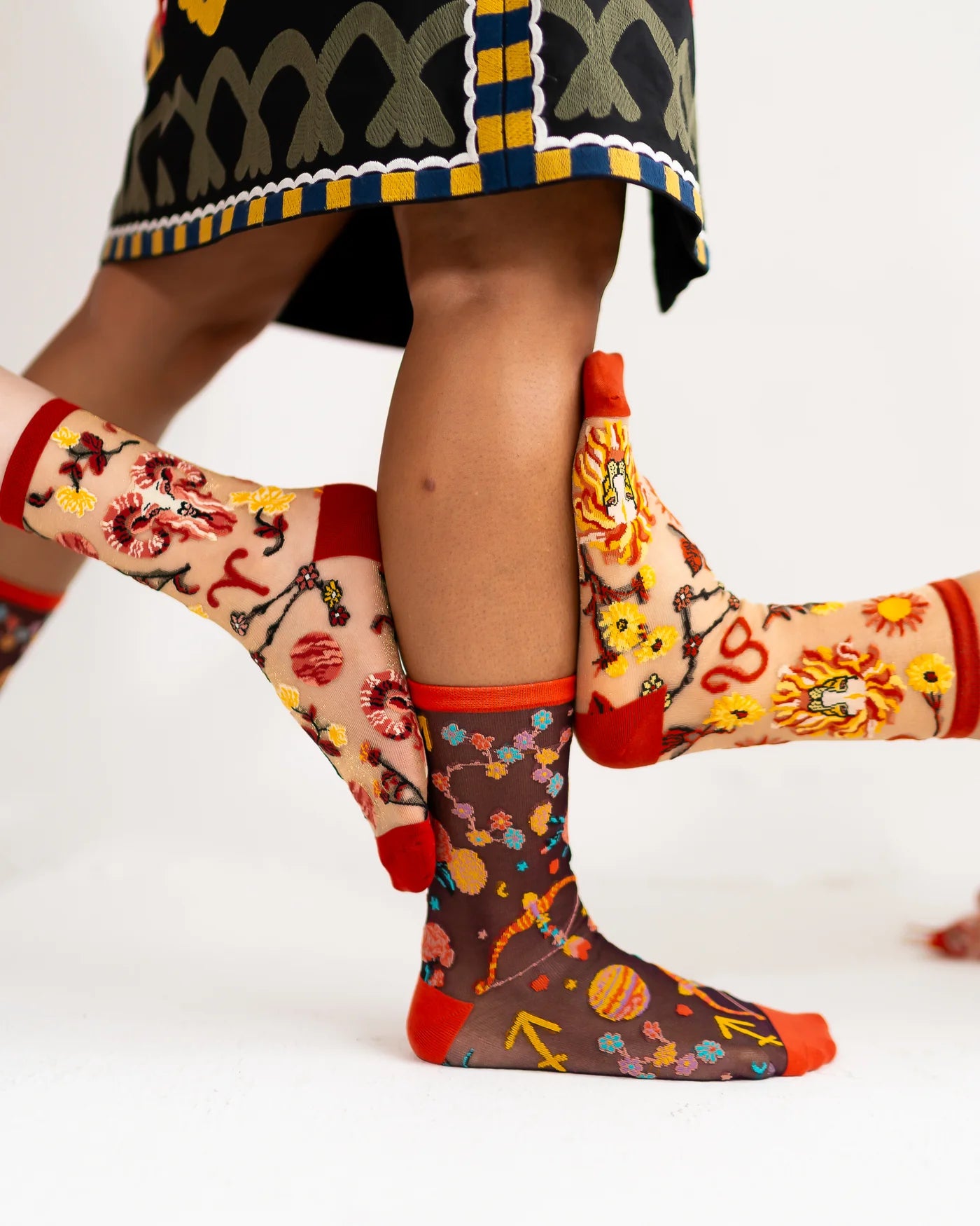 Aries Zodiac Shimmer Sheer Crew Sock