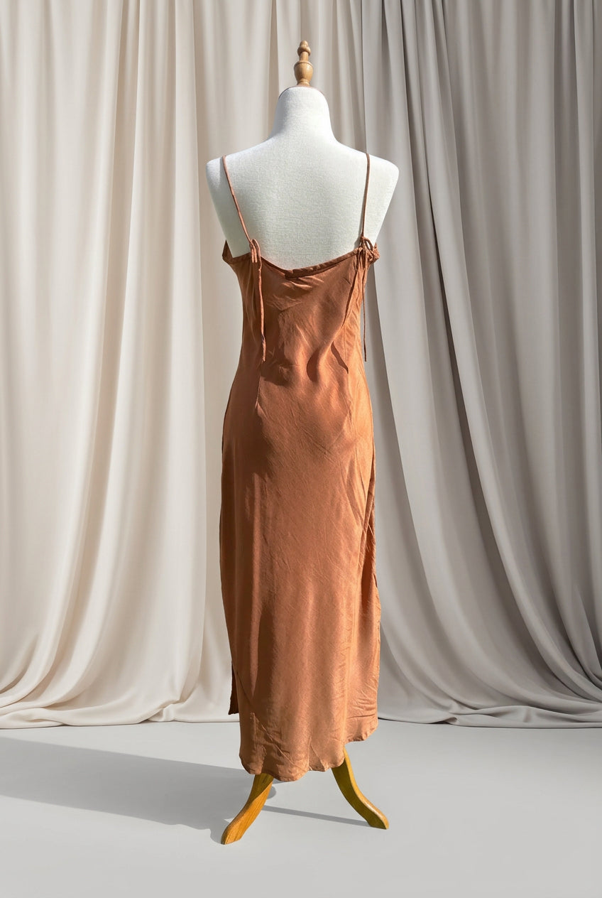 Otomo Marilyn Silk/linen slip long cinnamon
