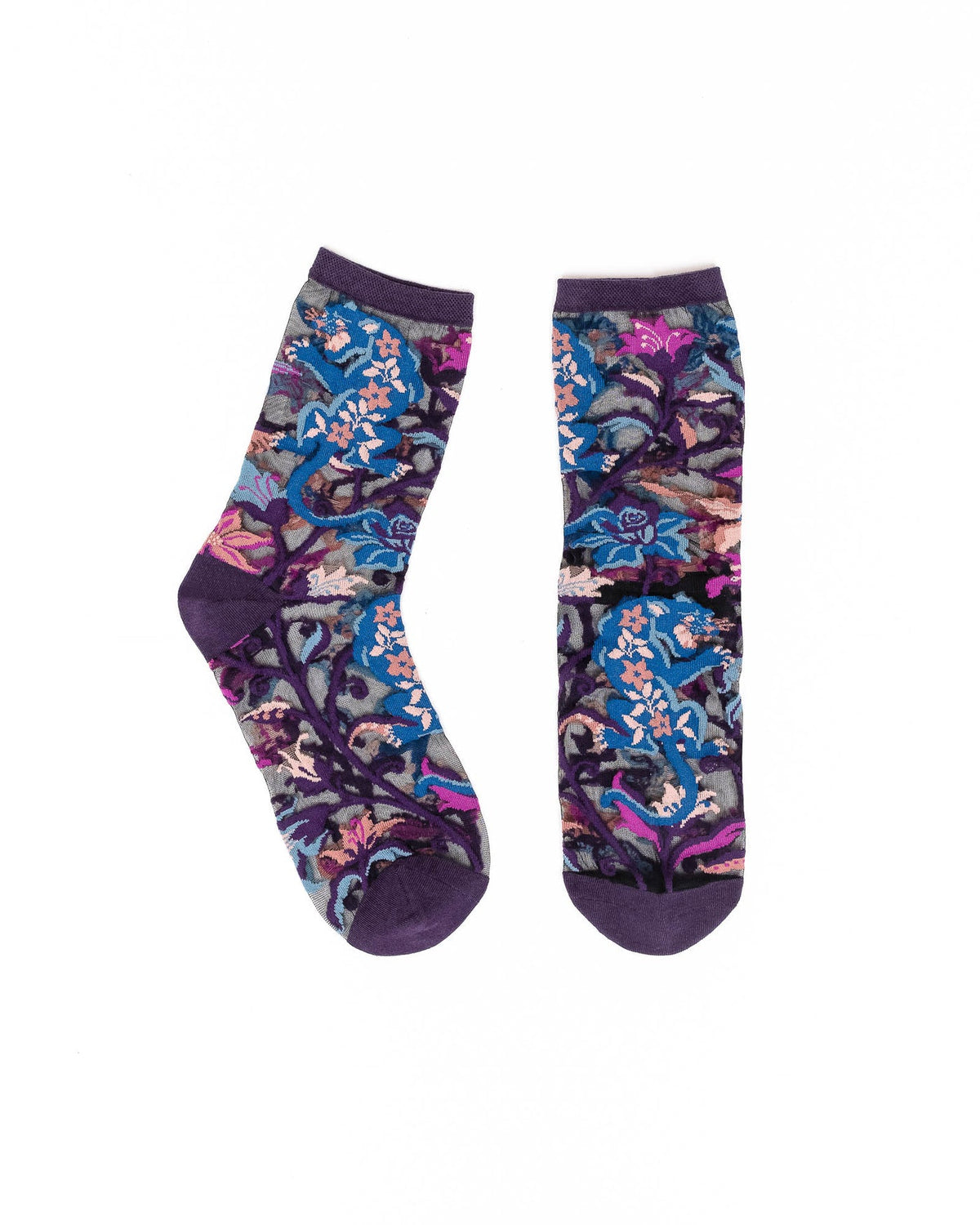Nightshade Jaguar Black Sheer Crew Sock