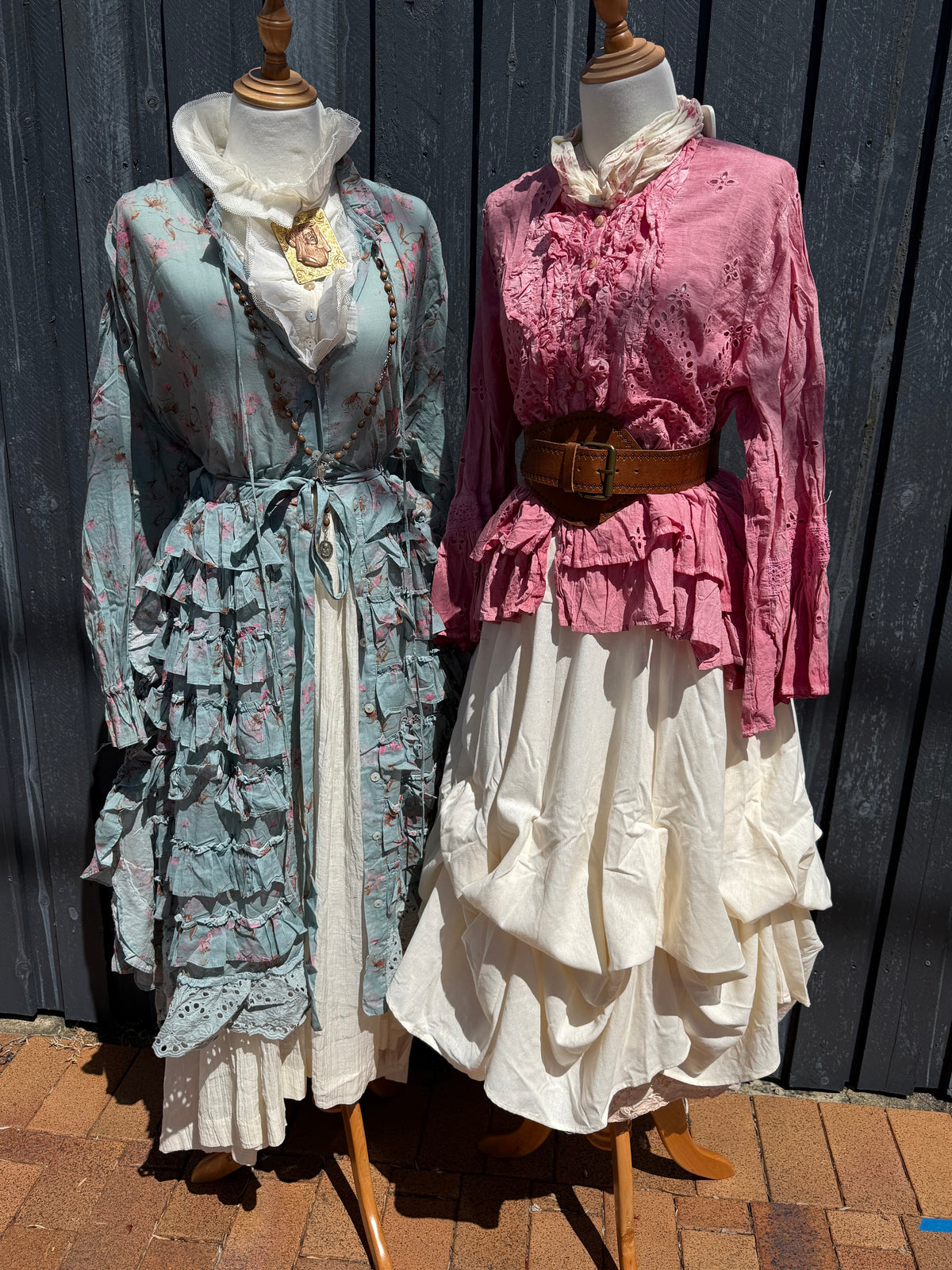 Jaded gypsy ruffle up skirt parchment
