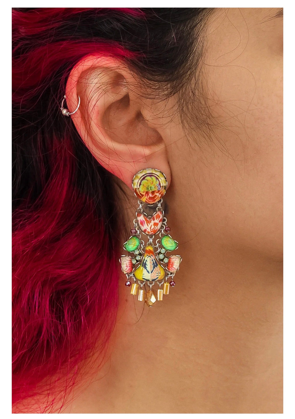 Ayala bar Sunflower Surprise Set, Artisan Glass Earrings, Joyful R2421