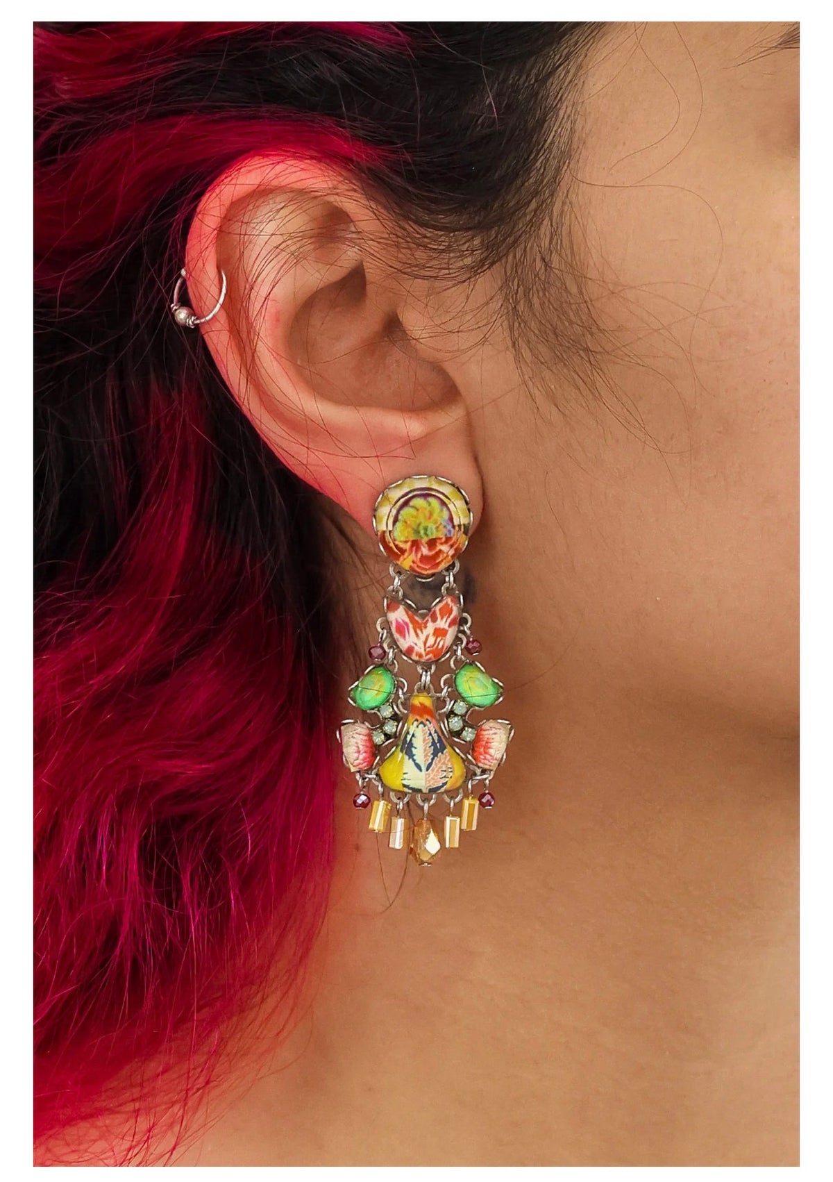 Ayala bar Sunflower Surprise Set, Artisan Glass Earrings, Joyful R2421