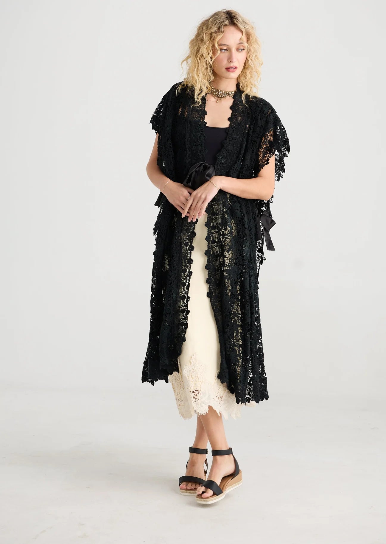 Miss roses sister violet empress lace coat ebony