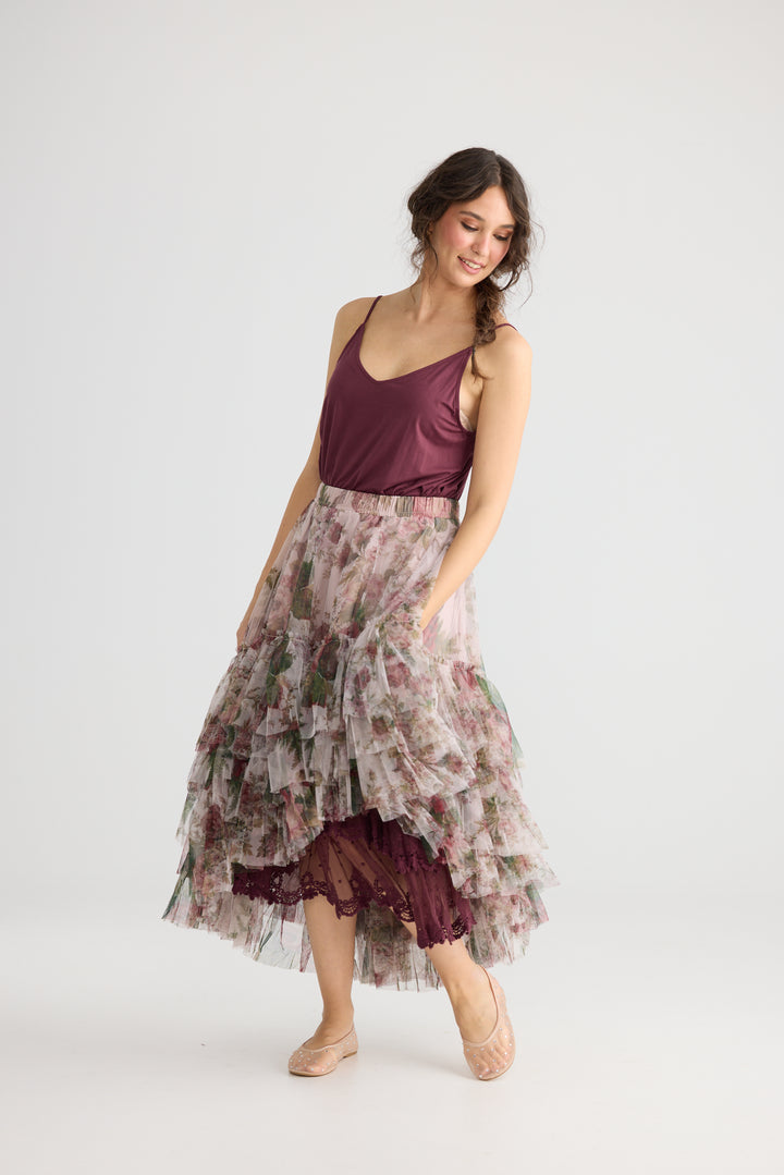 Miss roses sister violet ballerina tutu skirt wild pink rose