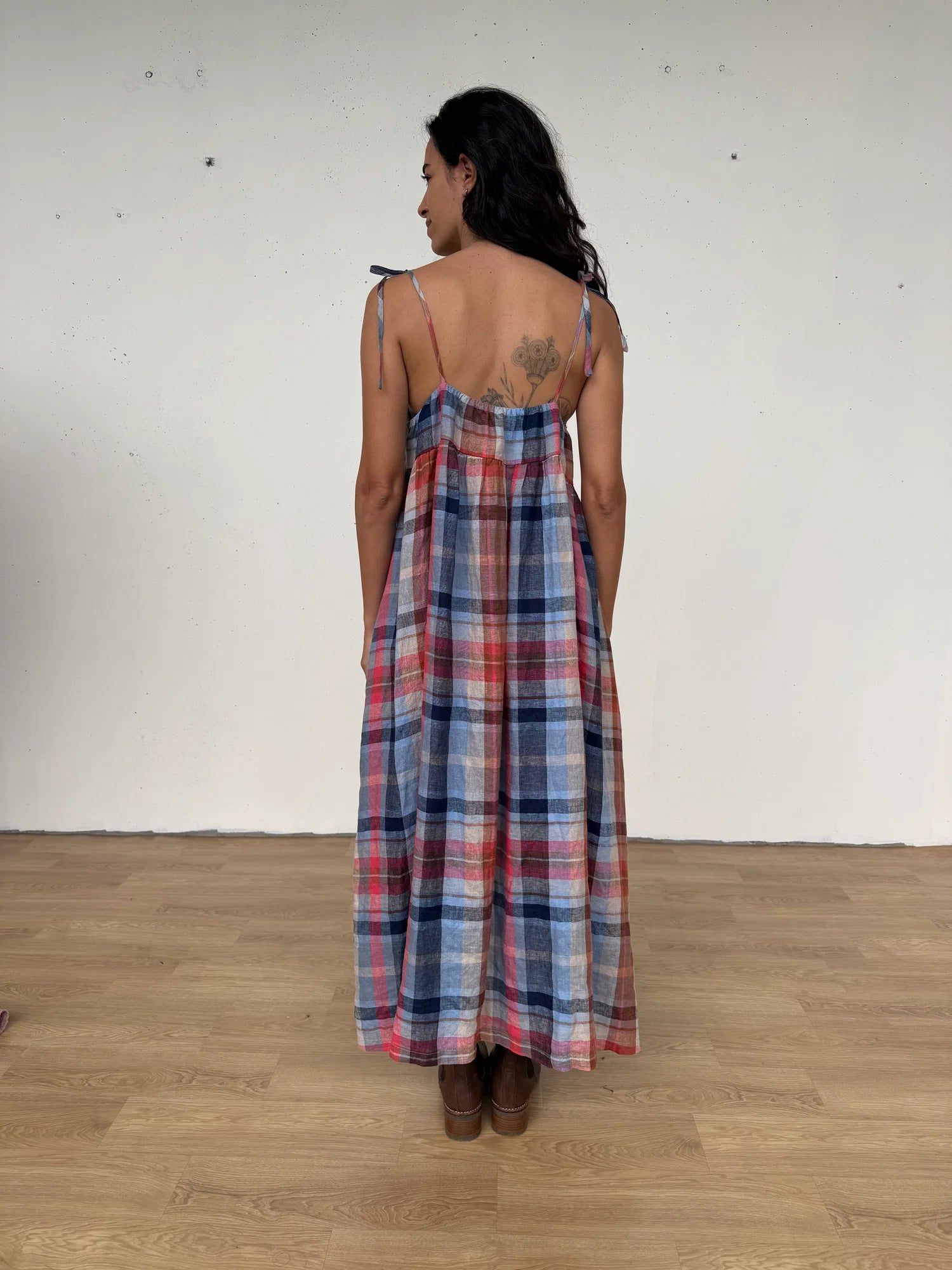Montaigne Issey linen  multicolor dress o/s