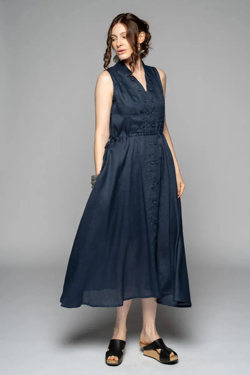 Dogstar Agnes tuck dress lapis - Stay Wild Collective  