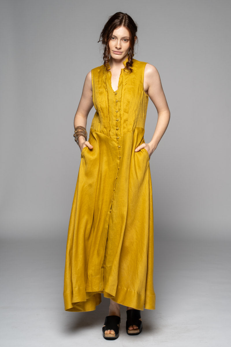 Dogstar Asuka  tuck dress chartreuse - Stay Wild Collective