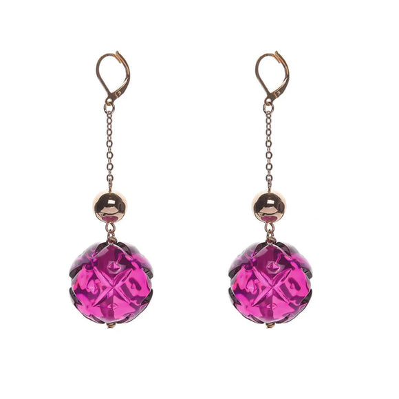 Douglaspoon Crystal Ball Drop Earrings Deep Purple - Stay Wild Collective  Accessories