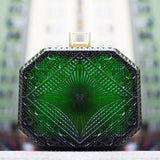 Douglaspoon Hand Carved Octagon Clutch Emerald Gr - Stay Wild Collective  Accessories