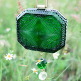Douglaspoon Hand Carved Octagon Clutch Emerald Gr - Stay Wild Collective  Accessories