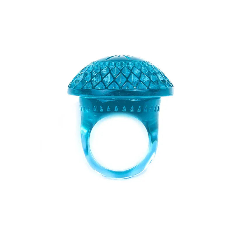 Douglaspoon Etched Circle Ring Aqua - Stay Wild Collective  Accessories
