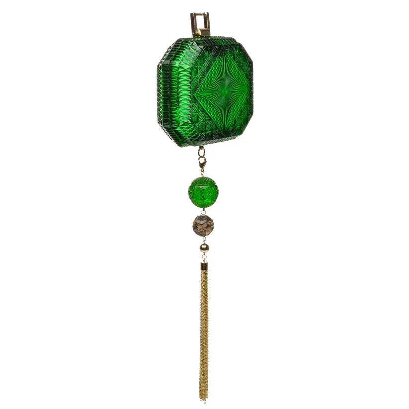 Douglaspoon Hand Carved Octagon Clutch Emerald Gr - Stay Wild Collective  Accessories