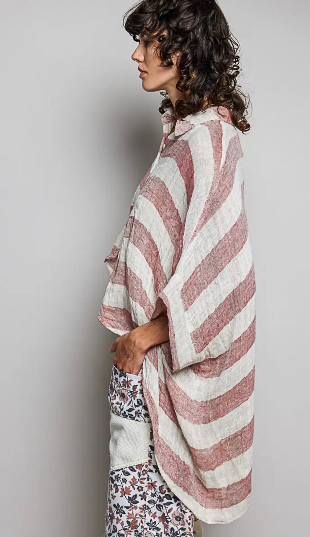 Candice linen high low shirt