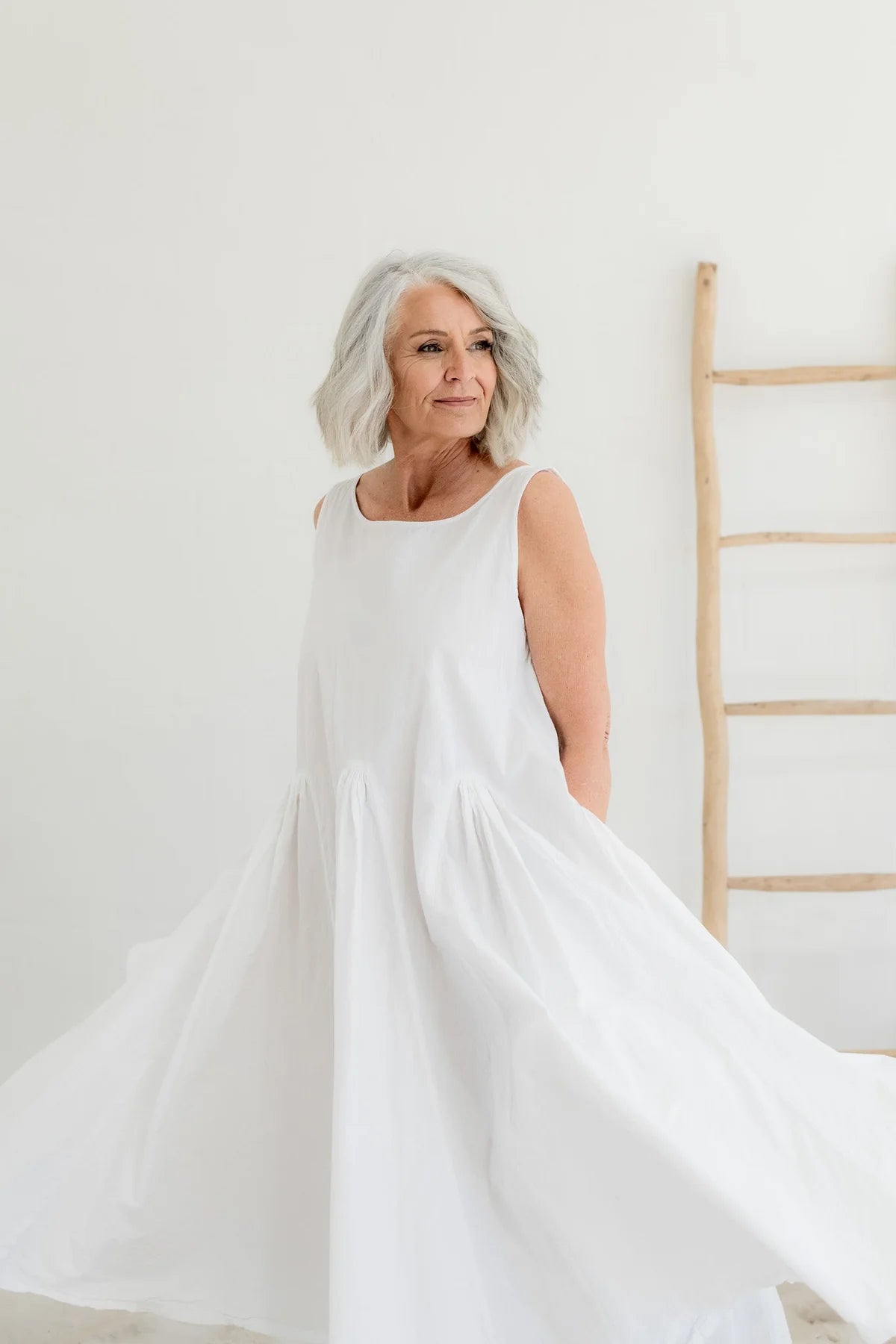 Megbydesign Portland dress white