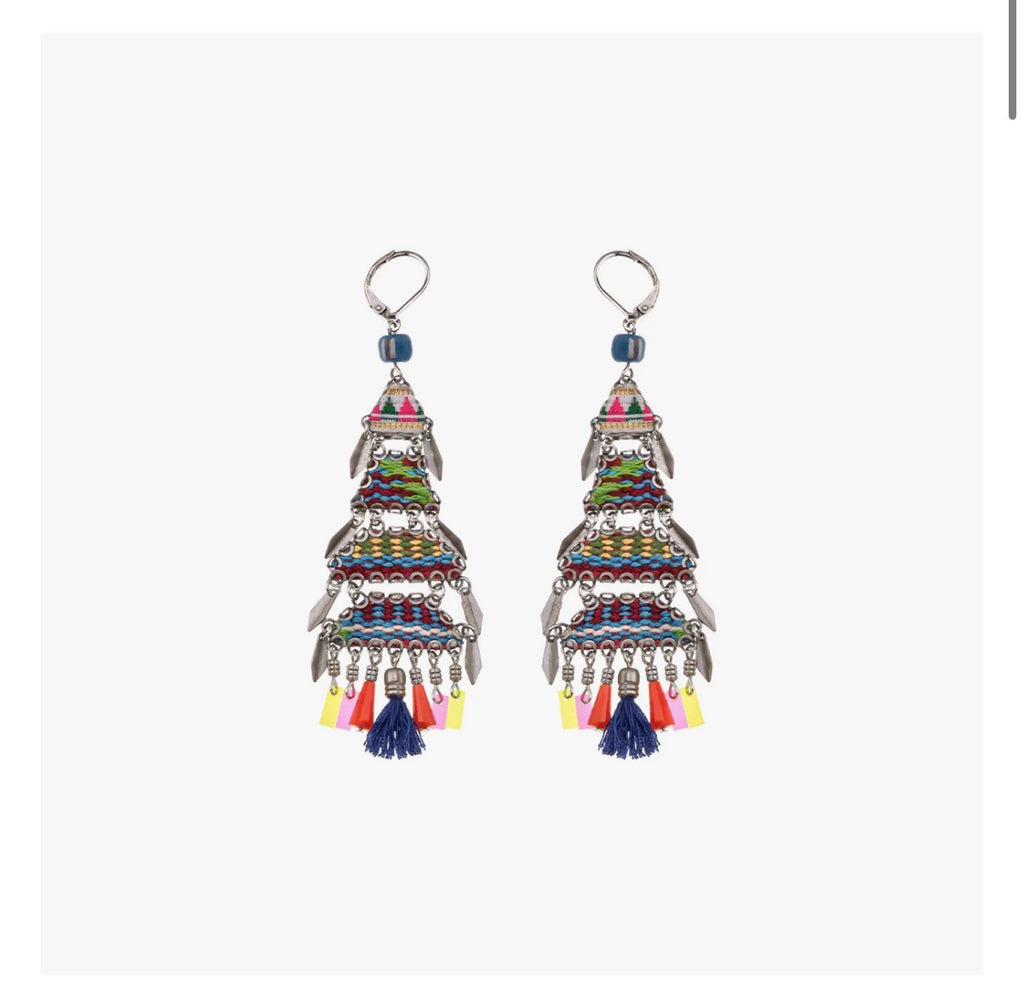 Ayala bar African Dance Set, Gypsy Long Drop Earrings, Chromatic S2435