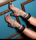 Repeat floral sheer crew sock