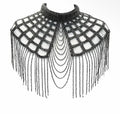 Onyx gunmetal beaded capelet